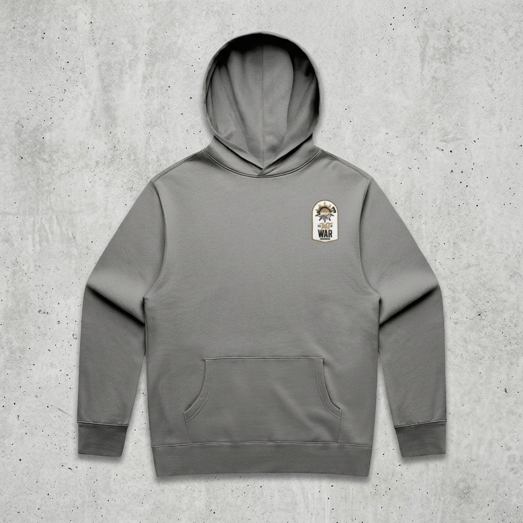 Grey hoodie on concrete