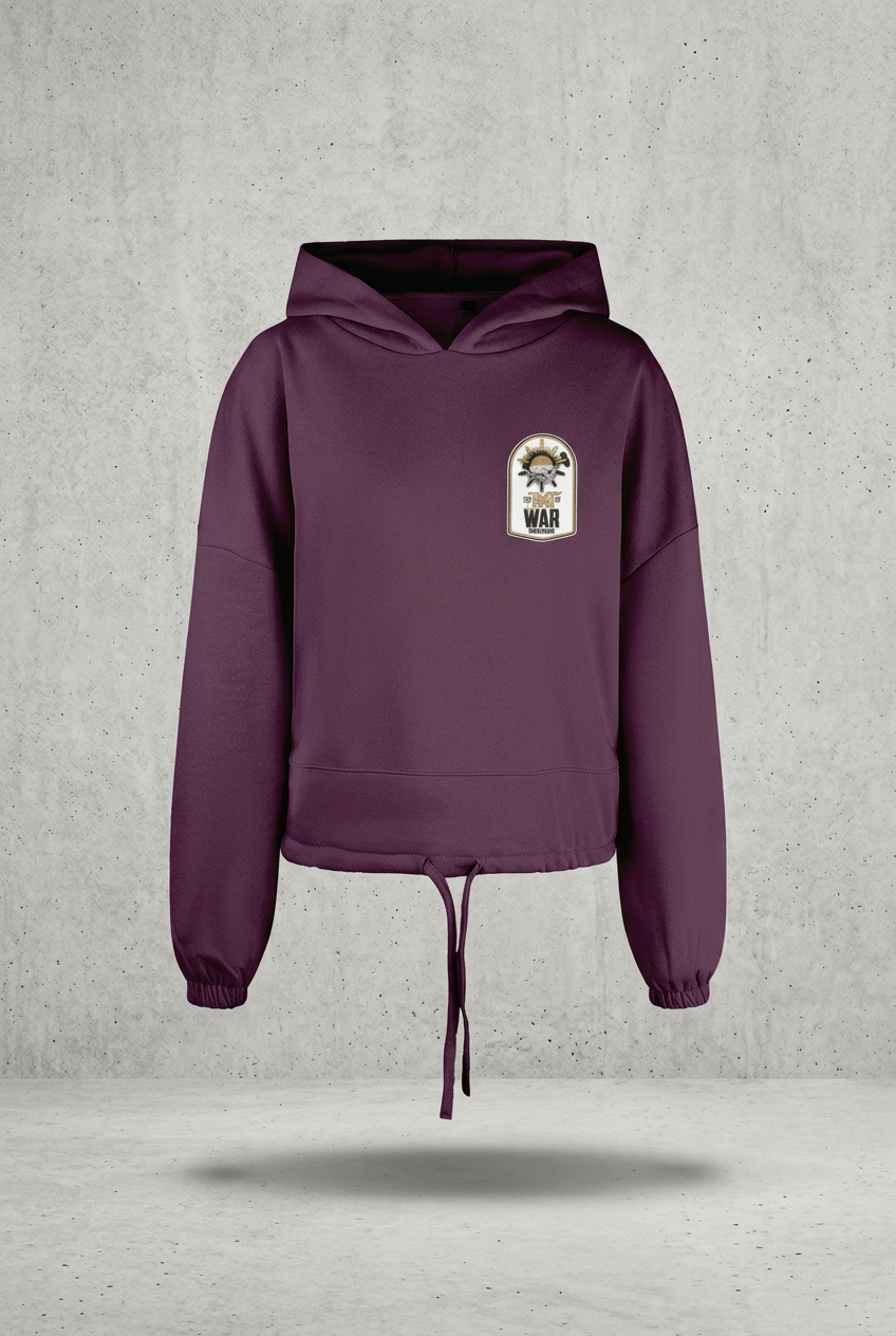 Plum hoodie with concrete background