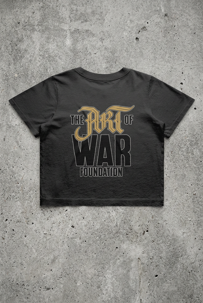 The Art of War Foundation Women's Heavy Cropped Back Txt Tee