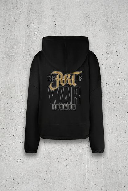 Black hoodie back with concrete background