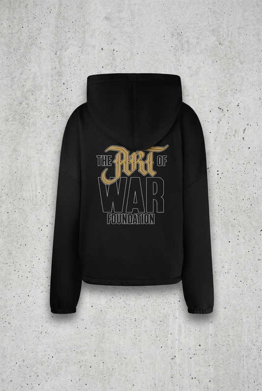 Black hoodie back with concrete background
