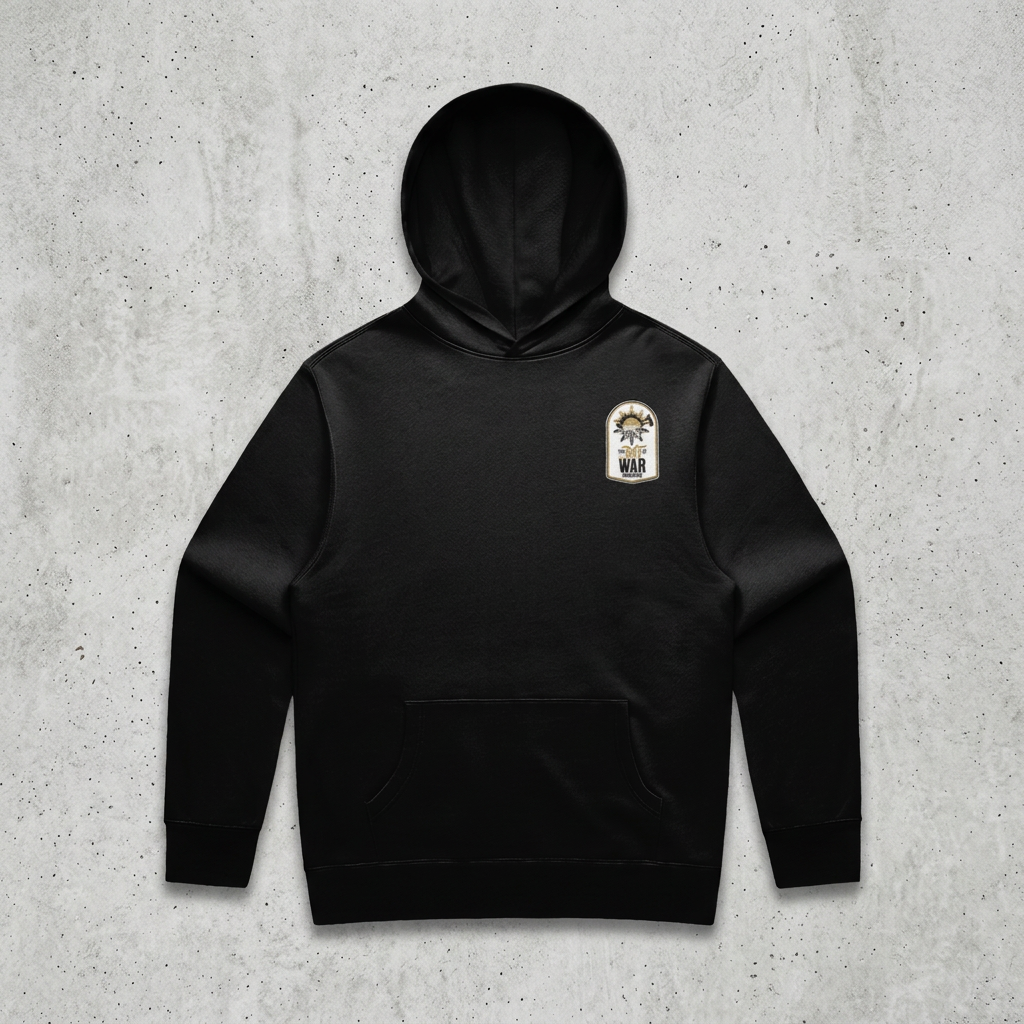 Black hoodie on concrete