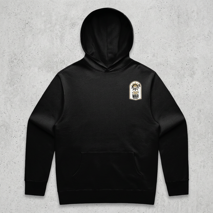 Black hoodie with concrete background