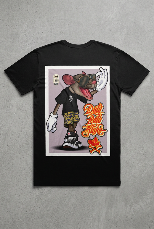 Black tee back with concrete background