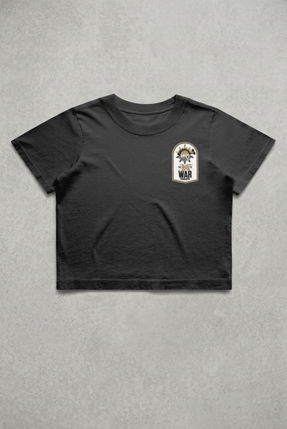 Black tee front with concrete background