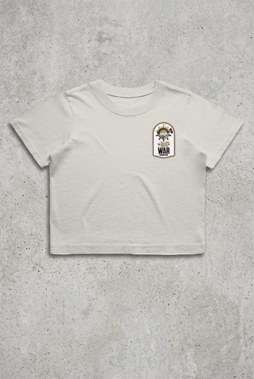 Bone tee front with concrete background
