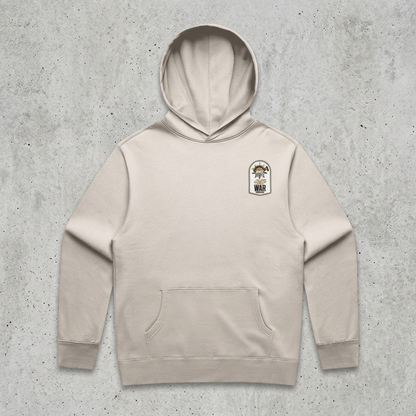 Cream hoodie on concrete