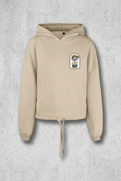 Cream hoodie with concrete background