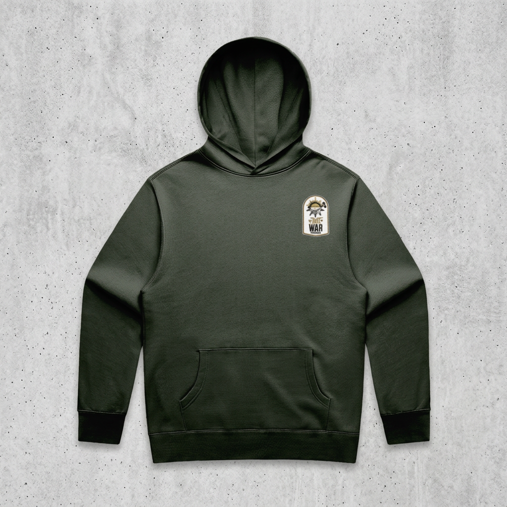 Green hoodie with concrete background