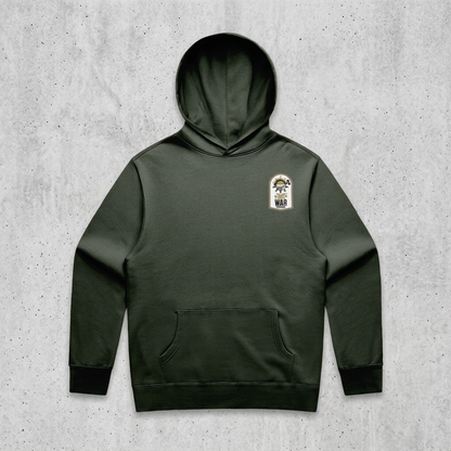 Green hoodie with concrete background