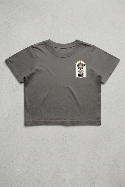Grey tee front with concrete background