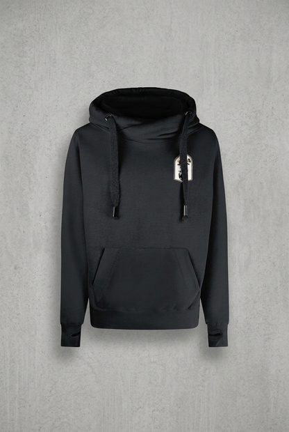 Hoodie with a softer grey concrete background