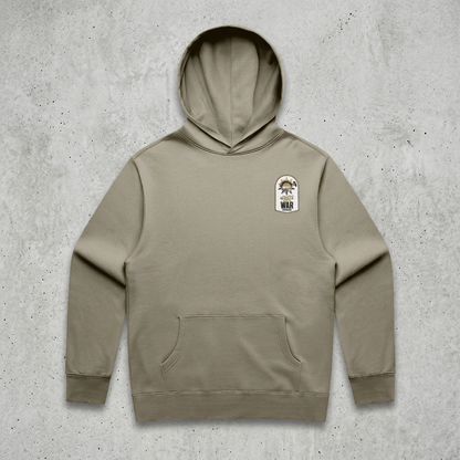 Khaki hoodie on concrete