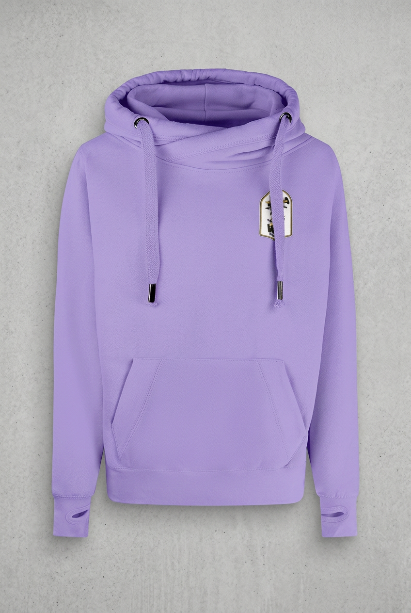 Lavender hoodie with concrete background