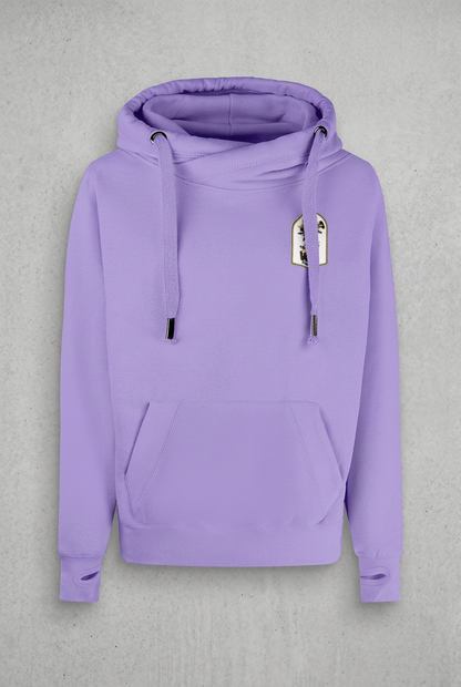 Lavender hoodie with concrete background