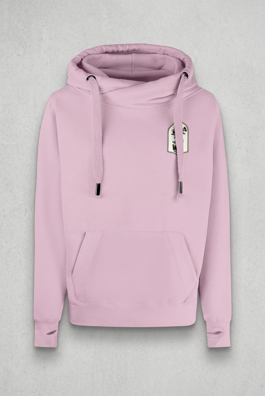 Pale pink hoodie with concrete background