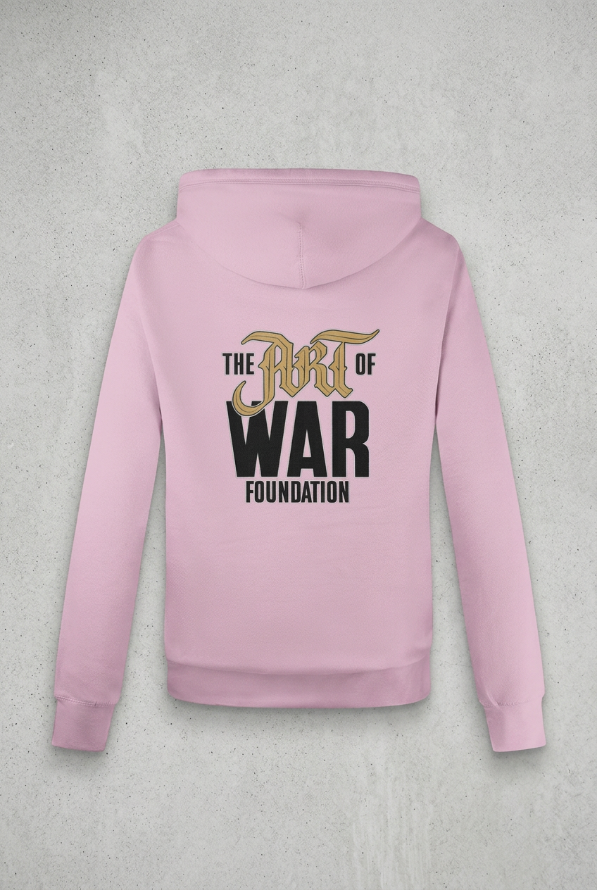 Pink hoodie back with concrete background