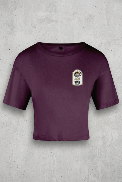 Plum tee with concrete background