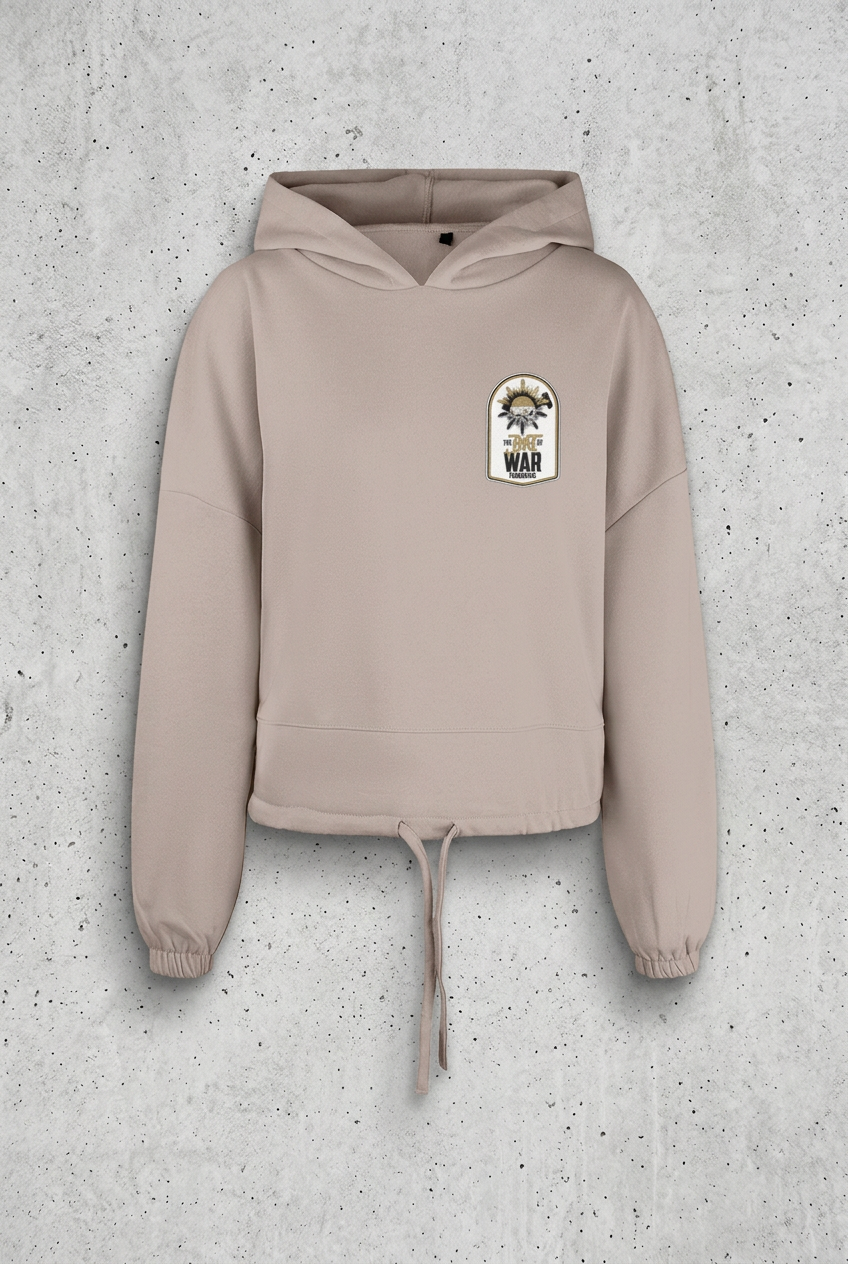 Taupe hoodie with concrete background