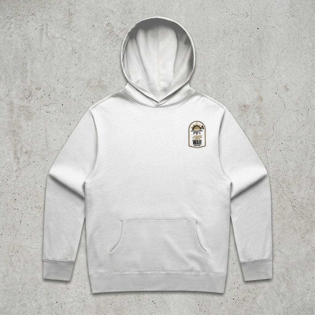 White hoodie on concrete